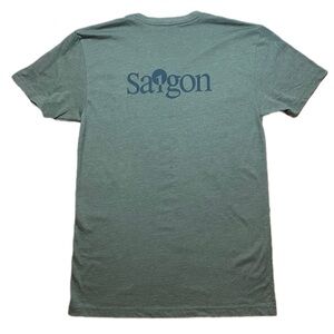 Women’s Saigon Small Army Green Shirt Front&Back Graphic V-Neck T Shirt Vietnam